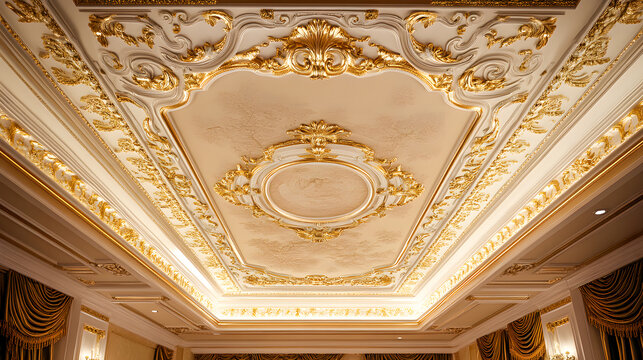 A unique, special false ceiling in the living room gives the home a luxurious effect and a beautiful appearance