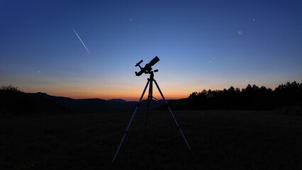 Astronomical telescope for observing stars, planets, Moon and other celestial objects.