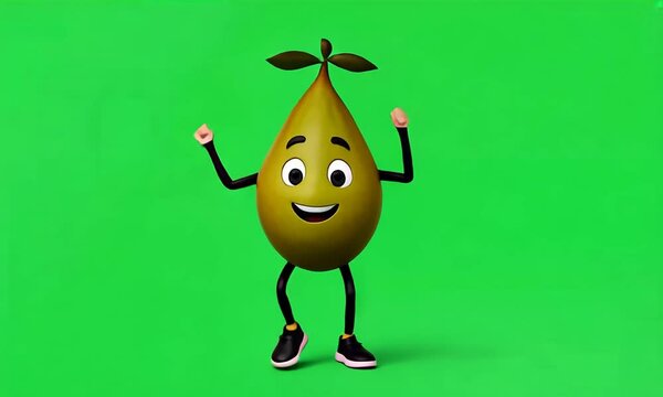 Olive cute dance, green screen