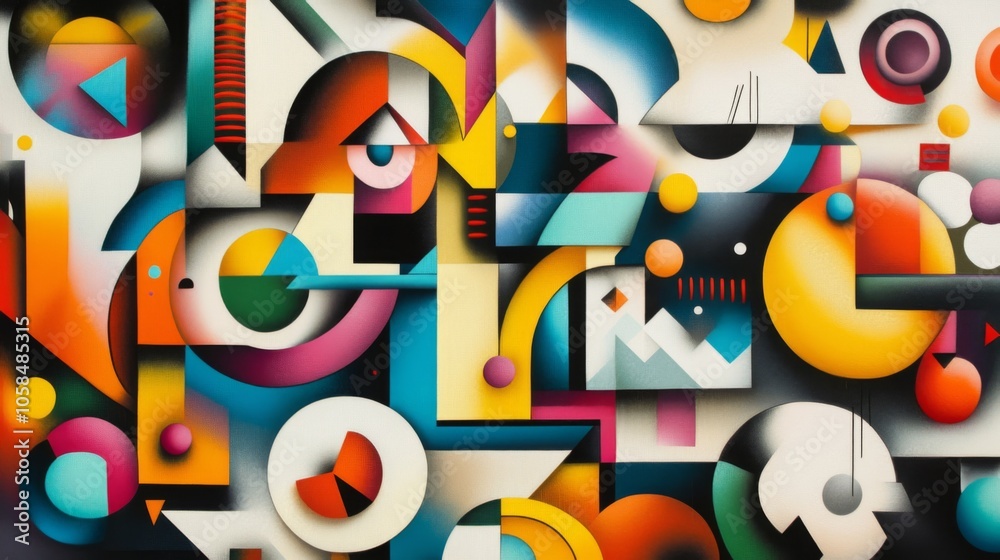Poster Abstract Colorful Geometric Shapes for Modern Design