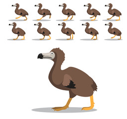 Dodo Bird Running Animated Animation Sequence Cartoon Vector © bullet_chained