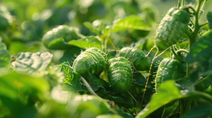 Fototapeta premium Pest Vulnerability: Monoculture crops are highly susceptible to large-scale pest infestations since pests thrive where their preferred food sources are abundant. 