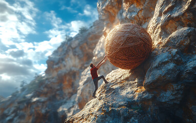 Releasing Stress: Tangled String Over the Edge