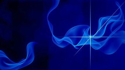 Fototapeta premium A Serene Abstract Design with Glowing Lines in a Deep Blue Background