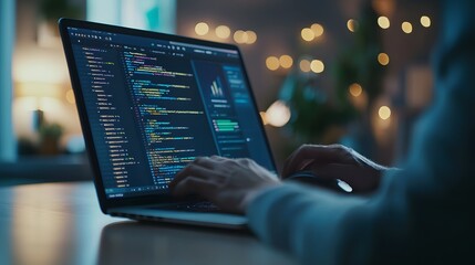Working businessman in front of a computer screen, digital technology and finance 