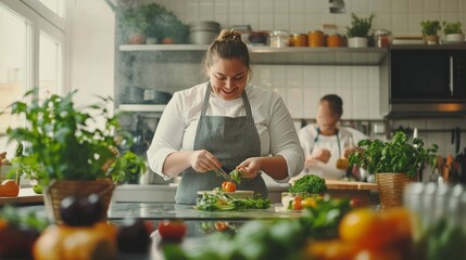 Creative Cooking Class with Diverse Participation in a Spacious Modern Kitchen