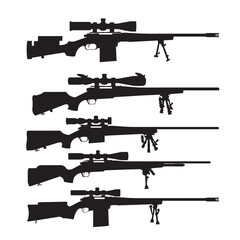 Collection of Assult rifles silhouette set