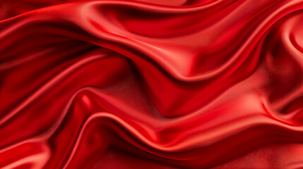 Fototapeta premium Luxurious red satin fabric background, perfect for celebration, ceremony, event invitations, or advertising posters.