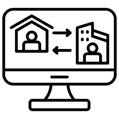 Hybrid Work Icon