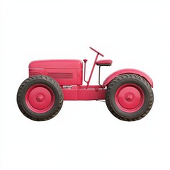 Obraz premium A vintage pink tractor shown in profile, highlighting its classic design and agricultural purpose.