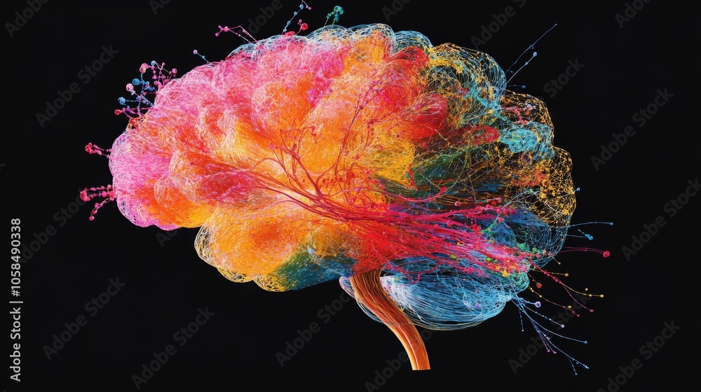 Aufkleber Colorful Abstract Representation of a Brain Structure