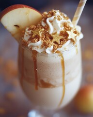 &ldquo;Spiced caramel apple milkshake with cinnamon graham cracker crumble and caramel drizzle
