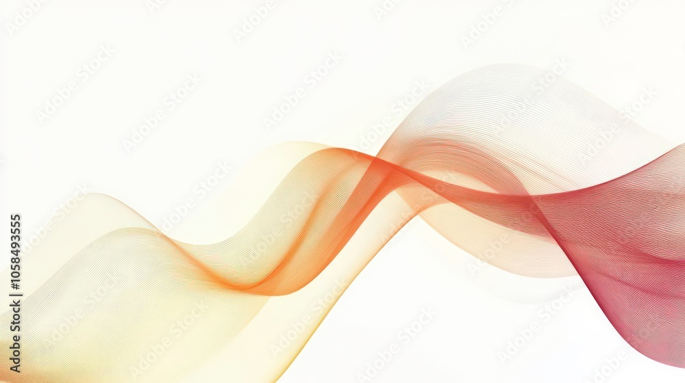Poster Abstract flowing waves in soft tones create a serene and calming visual effect.