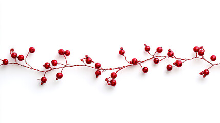 Naklejka premium red garland for decoration on white background. christmas decoration