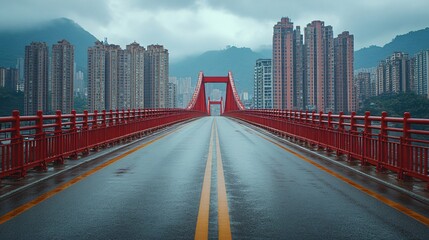 City Street with Cars, Urban Traffic and Transportation Scene