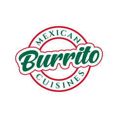 Burrito logo vector illustration template lettering simple icon