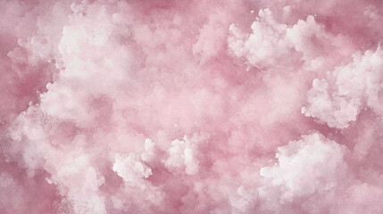 Obraz premium Soft pink clouds gently float across a serene sky during sunset, creating a tranquil atmosphere