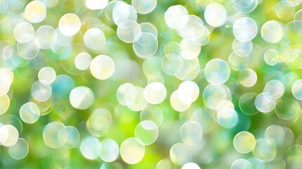 Obraz premium Abstract Green and White Bokeh Background Smooth Blue Background with Copy Space for Advertisements