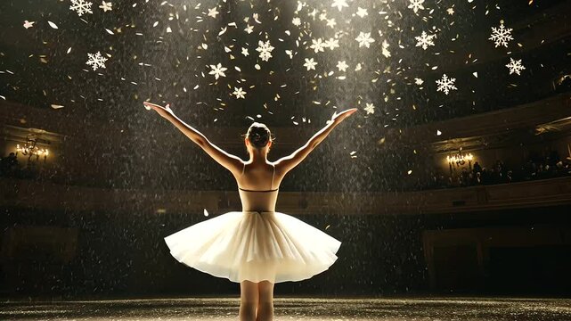 1_Ballet Dancer Performing The Nutcracker in Holiday Theater Setting
