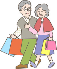 買い物中の夫婦