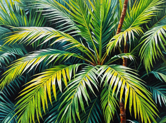 Obraz premium Botanical pattern for printing on wall decorations, covers. Artistic brush strokes. Oil painting