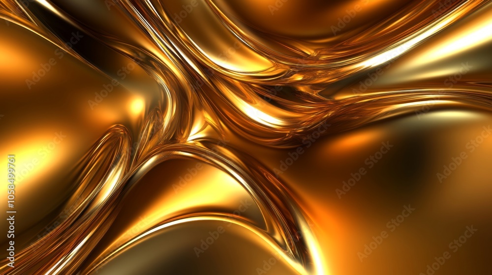 Poster abstract golden wave surface texture for background