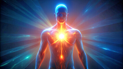 3d rendered illustration of a human body. body, anatomy, head, pain, medical, woman, health, x-ray, 3d, human, illustration, medicine, science, skeleton, chakra, face, blue, aura, people, anatomical, 