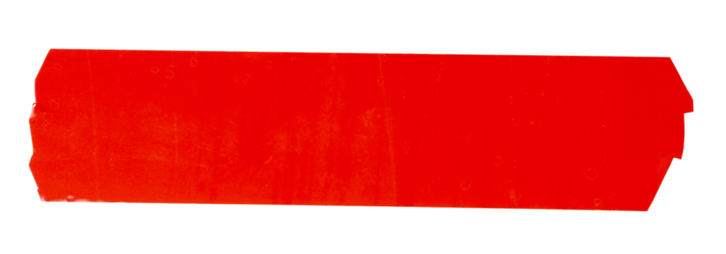 Isolated torn off red tape stripes with copy space on white background