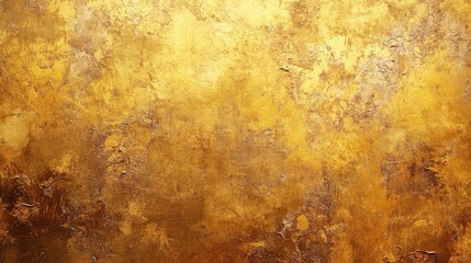 Obraz premium Golden metallic backdrop design with a textured surface, presenting an antiqued and worn finish enriched with abstract uneven spots and stains, ideal for various creative uses and copy space.