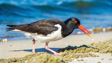 stilt. bird, oystercatcher, nature, animal, wildlife, black, beak, water, sea, birds, beach, shore, ocean, gull, red, white, puffin, tern, shorebird, haematopus, coast, feathers, atlantic puffin, oran