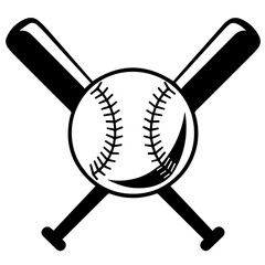 A minimalist black-and-white logo for baseball
