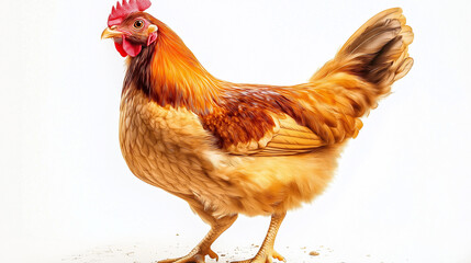 Fototapeta premium Rustic Beauty A Graceful Hen in Full Feathered Glory 