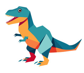 Obraz premium dinosaur concept origami isolated on white background 