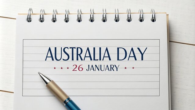Celebrate australia day on 26 january with notebook design for festive announcements - Powered by Adobe