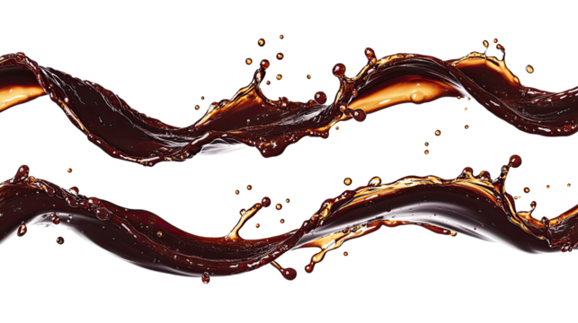 Bubbling Chocolate Liquid on a Clear Background Generative AI