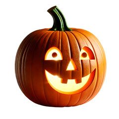 Smiling Jack-o'-Lantern for Halloween, transparent background
