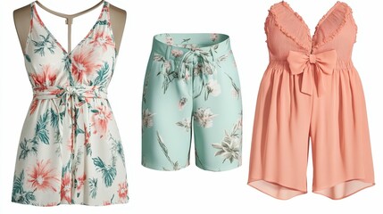 Obraz premium Casual Spring Outfit with Floral Pastels for Sunny Days