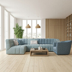 Minimalist modern and stylish large living room
