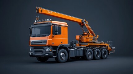 Fototapeta premium Orange Crane Truck
