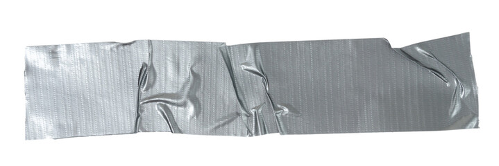 Isolated torn strip of repair tape with copy space on white background