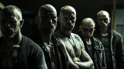 Naklejka premium A dark image of a criminal gang