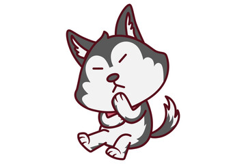 Cute Dog Thinking Illustrations