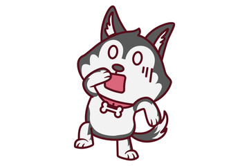 Cute Surprised Dog Illustration