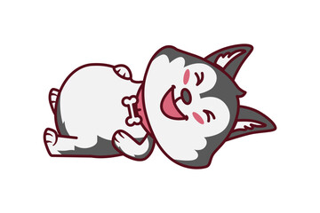 Cute Dog Lying Down Illustration