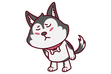Cute Dog Bowing Illustration
