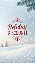 Winter-Themed Holiday Discount Banner with Cozy Snowflake Overlay