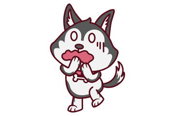 Cute Dog Standing with tensed tail Illustration