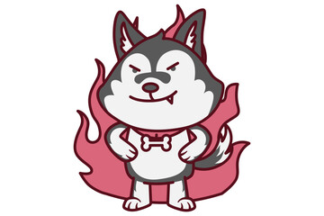 Cute Dog with Evil Expression Illustration