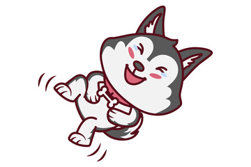 Cute Laughing Dog Illustration