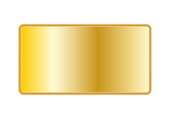 Placa metálica dorada de oro